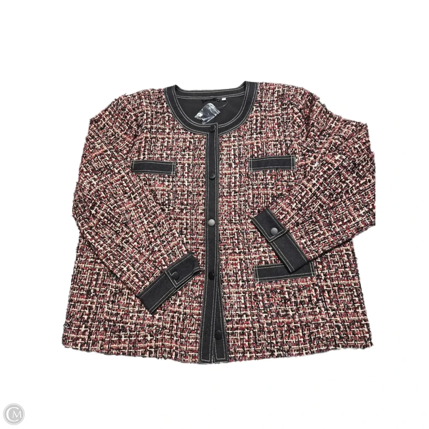 Jacket Other By Chicos In Black & Red, Size: Xxl