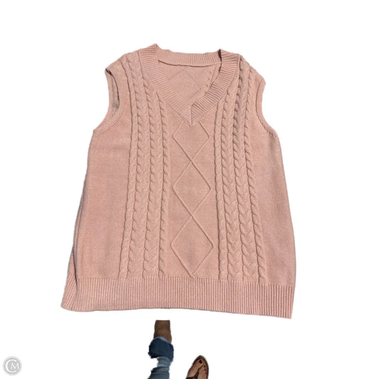 Vest Sweater By Cmc In Pink, Size: Xl