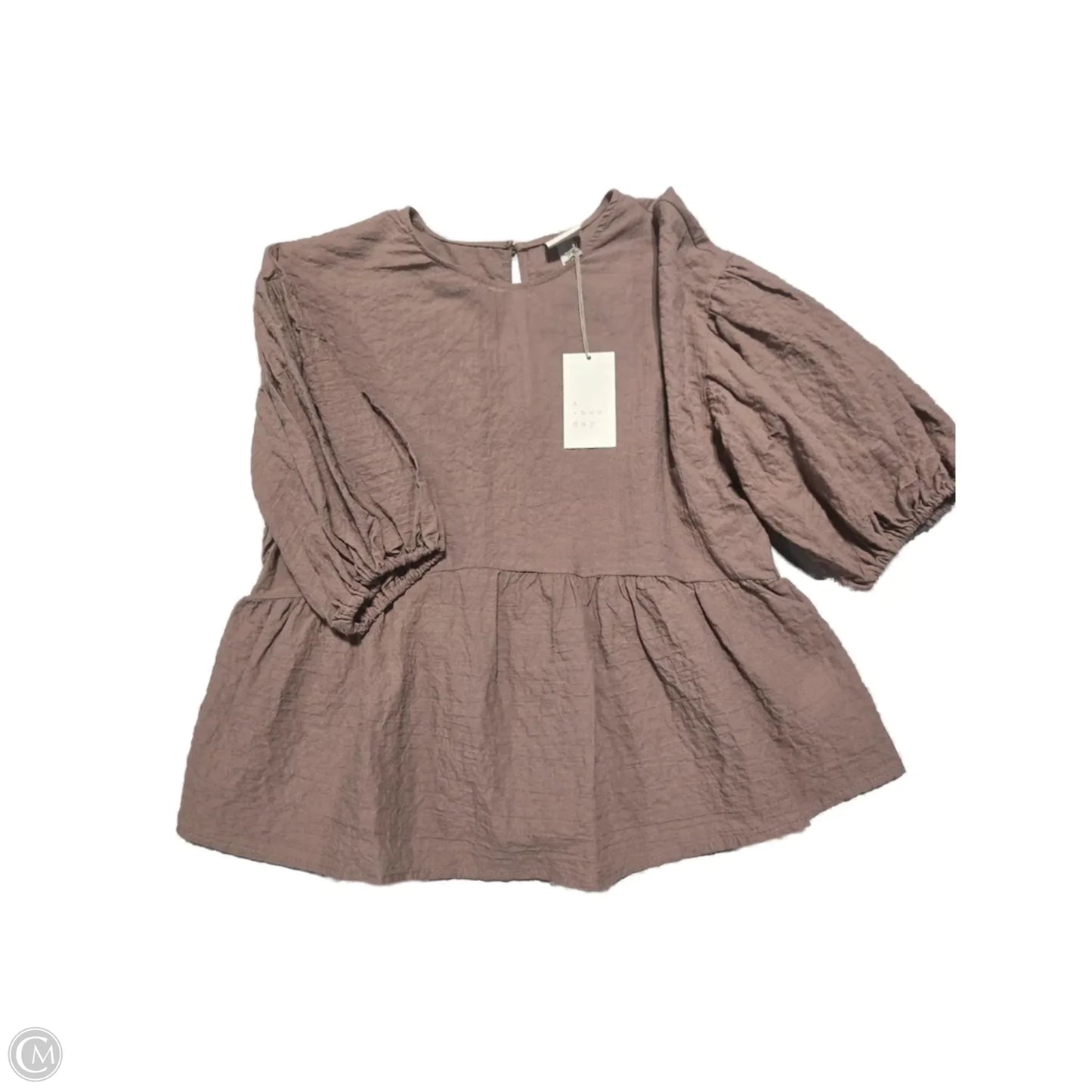 Blouse Short Sleeve By A New Day In Tan, Size: S