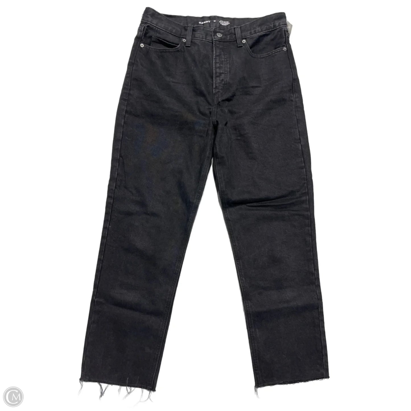 Jeans Straight By Old Navy In Black Denim, Size: 10