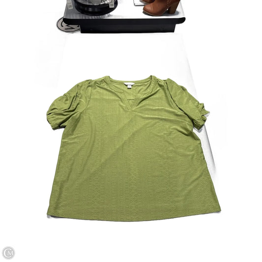 Top Short Sleeve By Cj Banks In Green, Size: 2x
