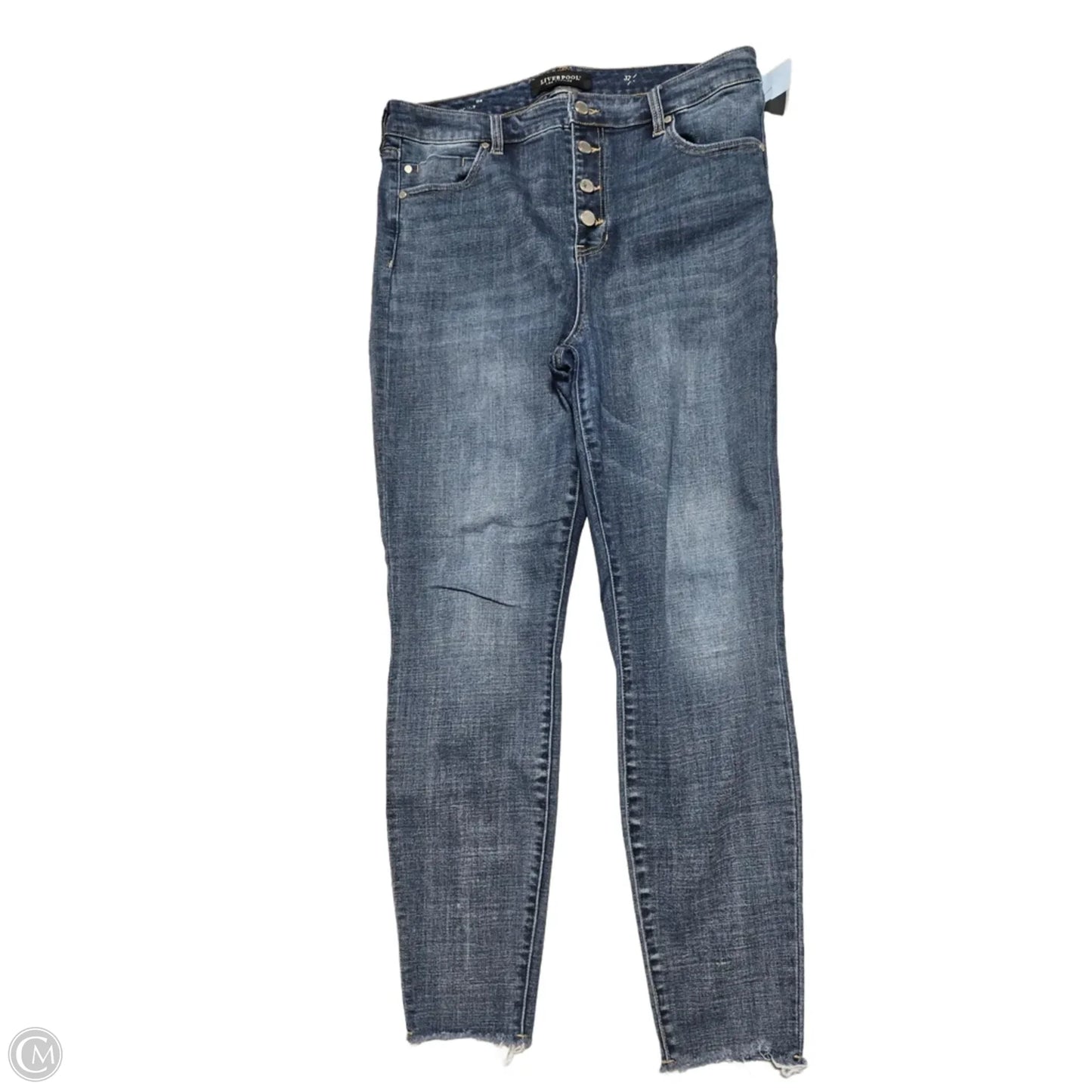 Jeans Straight By Liverpool In Blue Denim, Size: 14