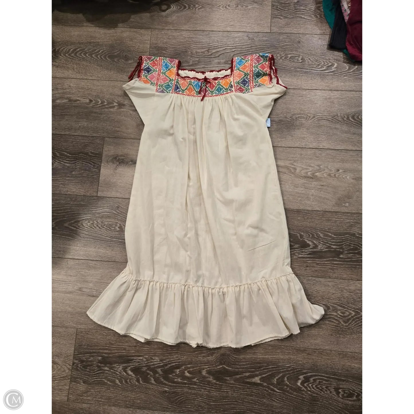 Dress Casual Midi By Cmc In Multi-colored, Size: M