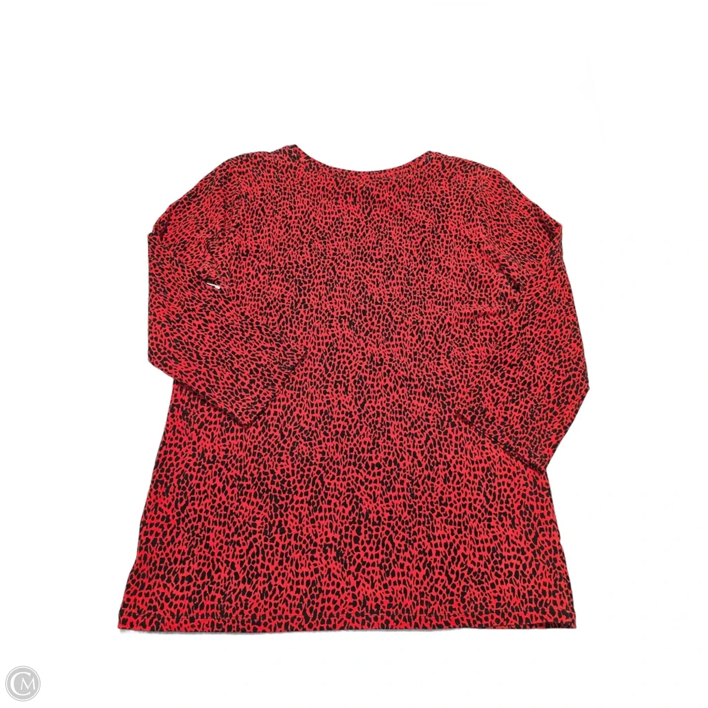 Top Long Sleeve By Jones New York In Red & Silver, Size: L