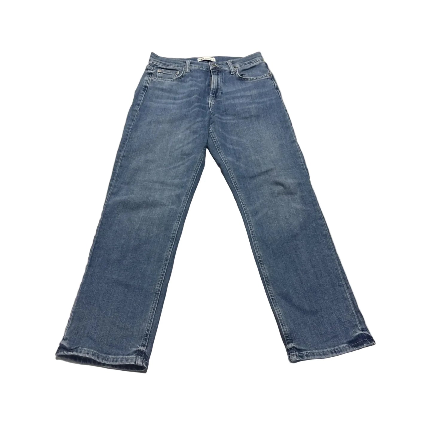 Jeans Straight By Zara In Blue Denim, Size: 6