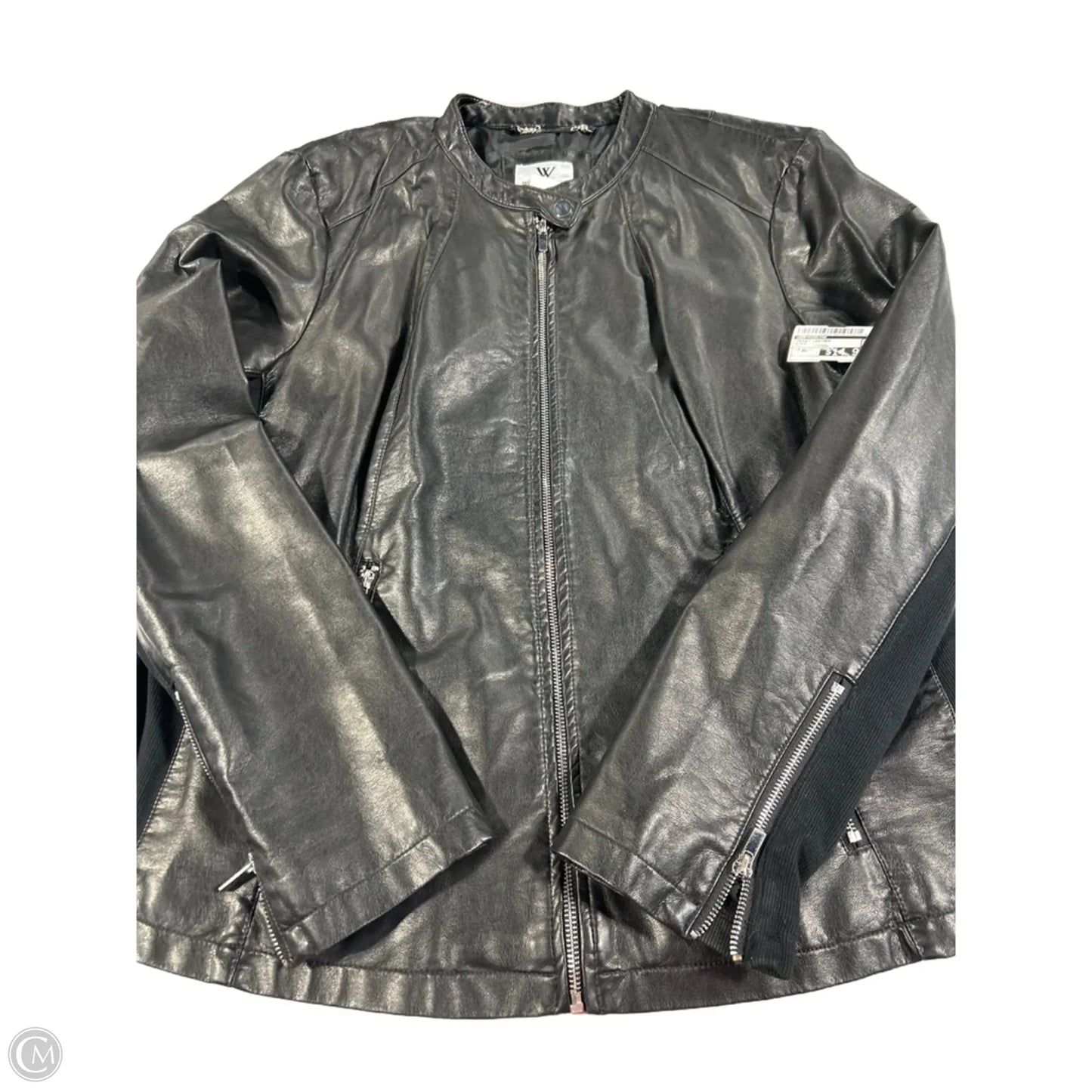 Jacket Leather By Worthington In Black, Size: Xl