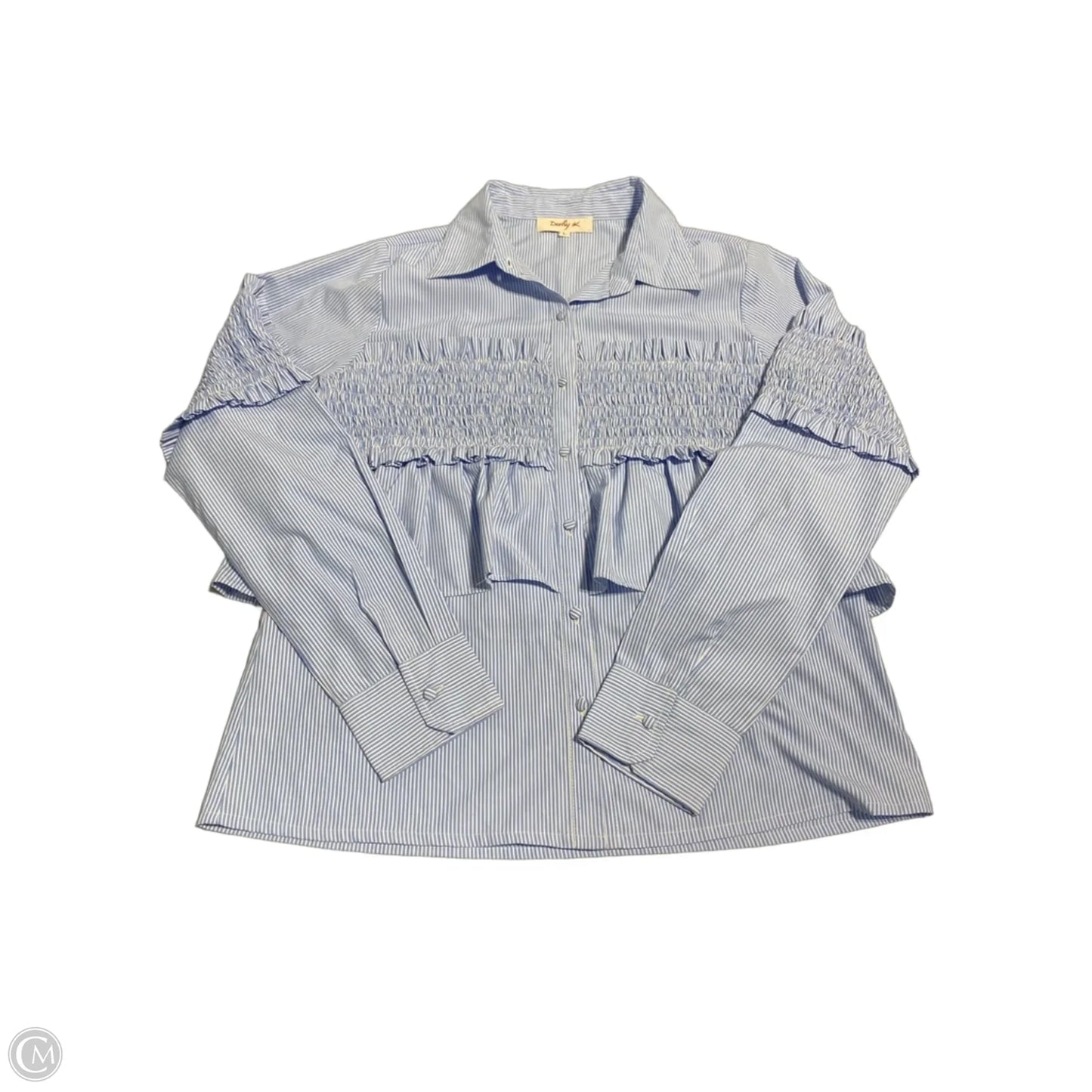 Top Long Sleeve By Cmc In Blue, Size: L