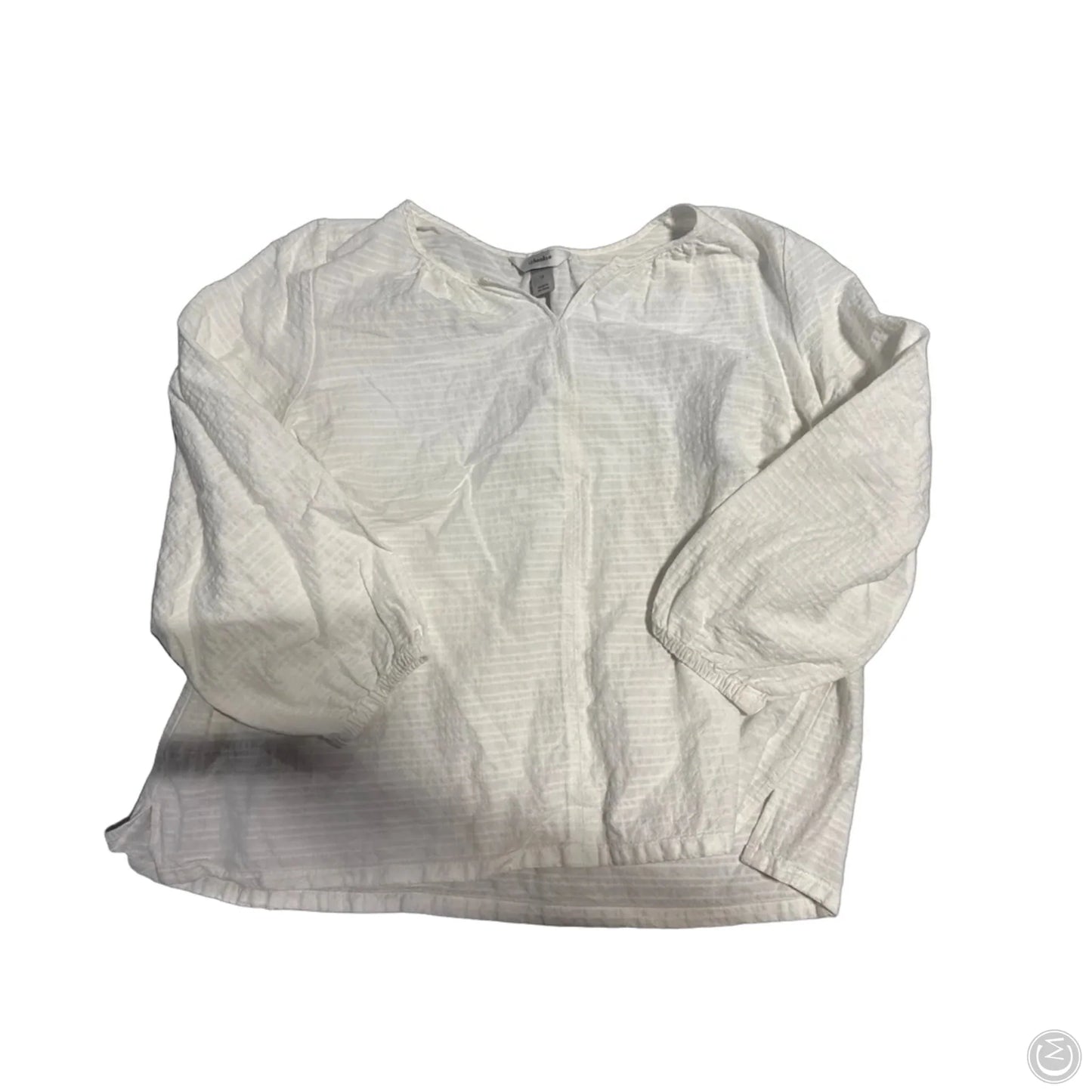 Top 3/4 Sleeve By Cj Banks In White, Size: 1x