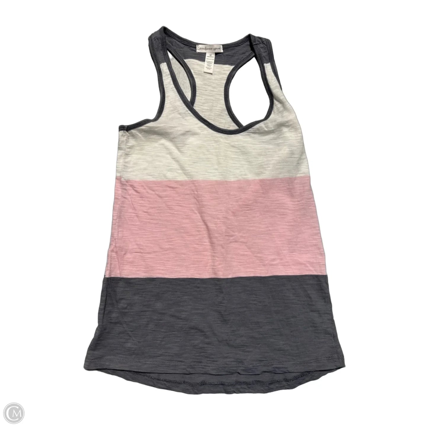 Tank Top By Ambiance Apparel In Pink & White, Size: M
