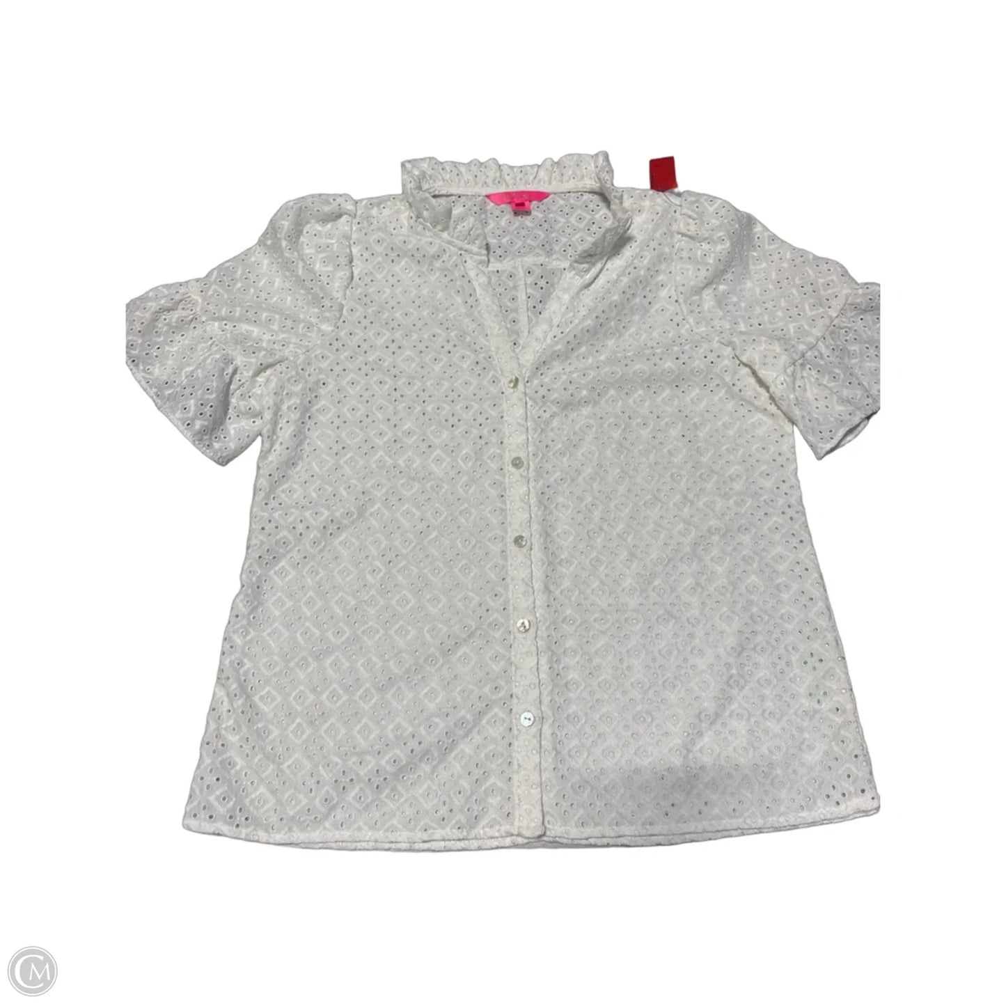 Top Short Sleeve Designer By Lilly Pulitzer In White, Size: S