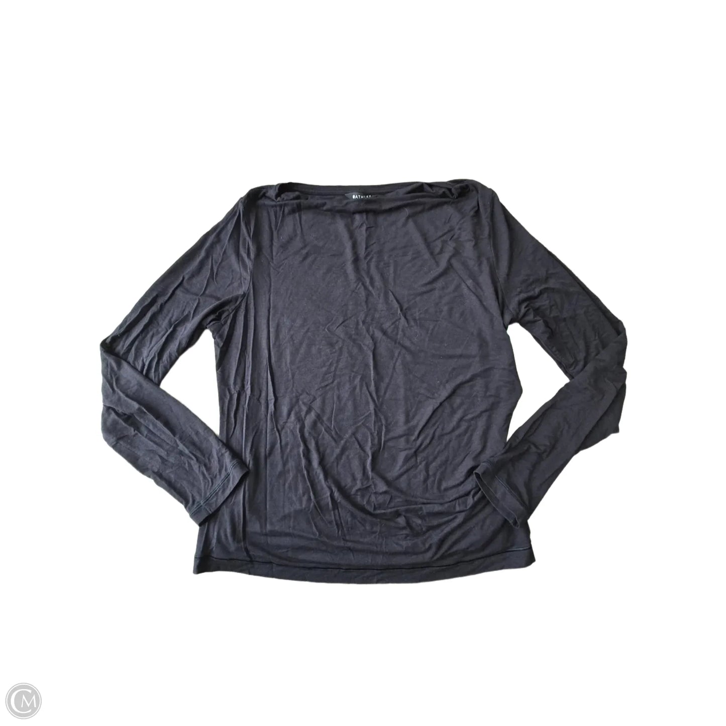 Athletic Top Long Sleeve Collar By Athleta In Black, Size: Xl