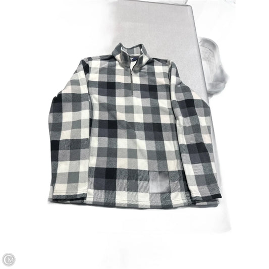 Jacket Fleece By Lands End In Plaid Pattern, Size: L