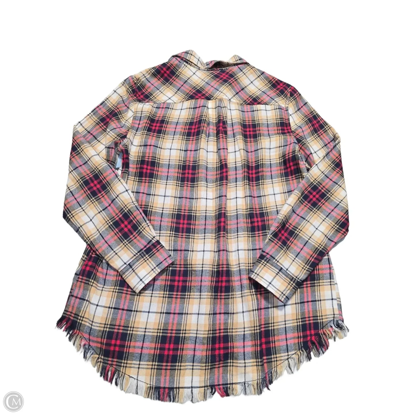 Top Long Sleeve By Beachlunchlounge In Plaid Pattern, Size: S