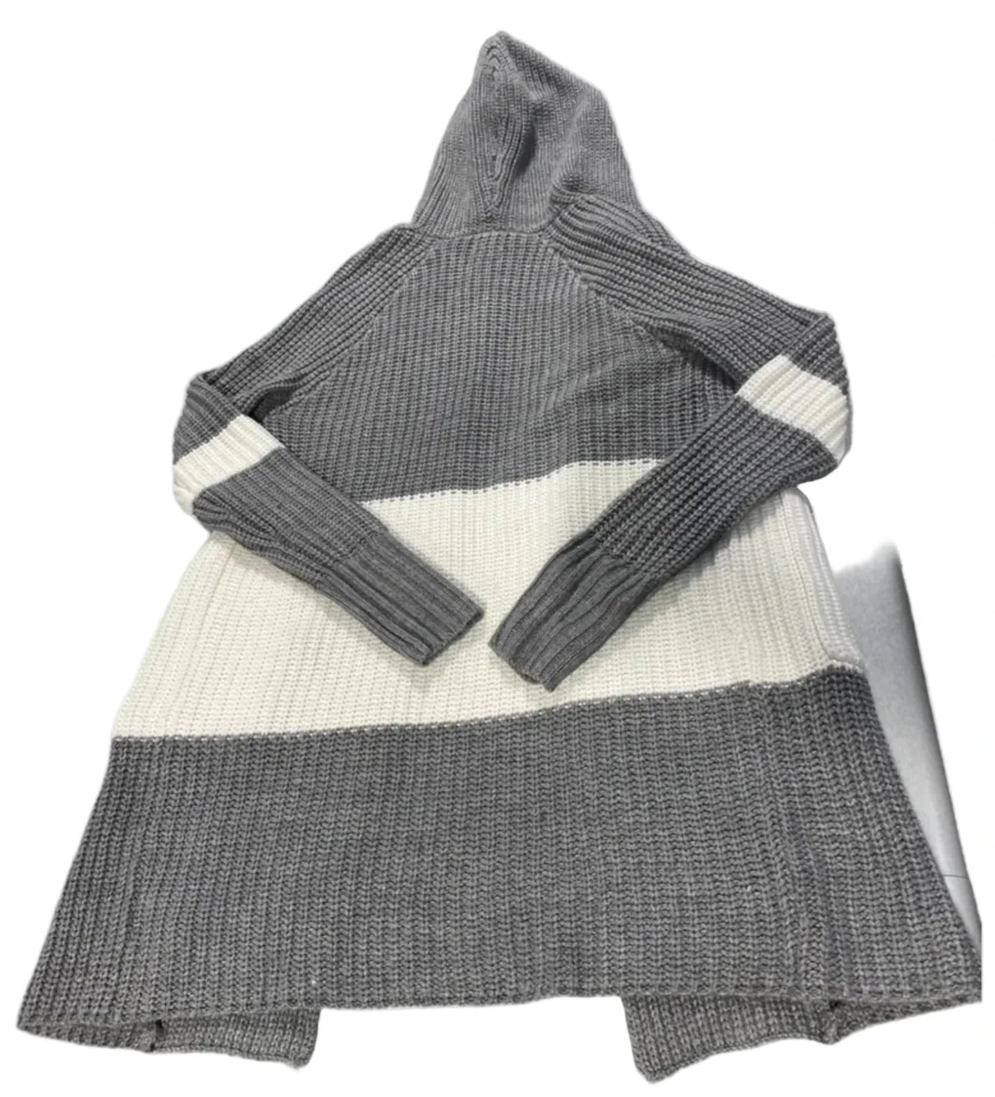 Sweater Cardigan By A New Day In Grey & White, Size: Xs