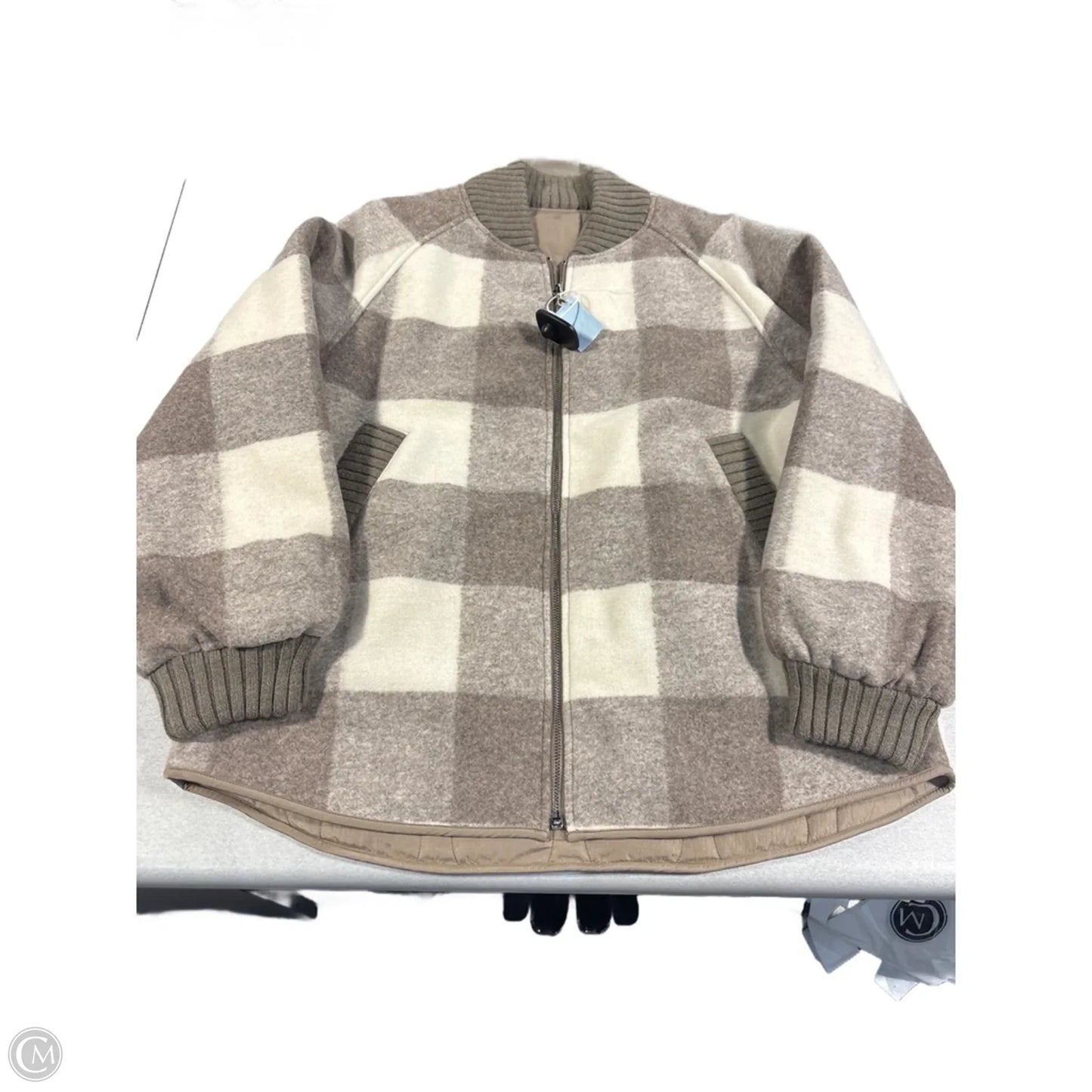 Coat Wool By Varley In Plaid Pattern, Size: L