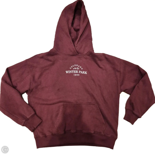 Sweatshirt Hoodie By Hollister In Maroon, Size: Xxs