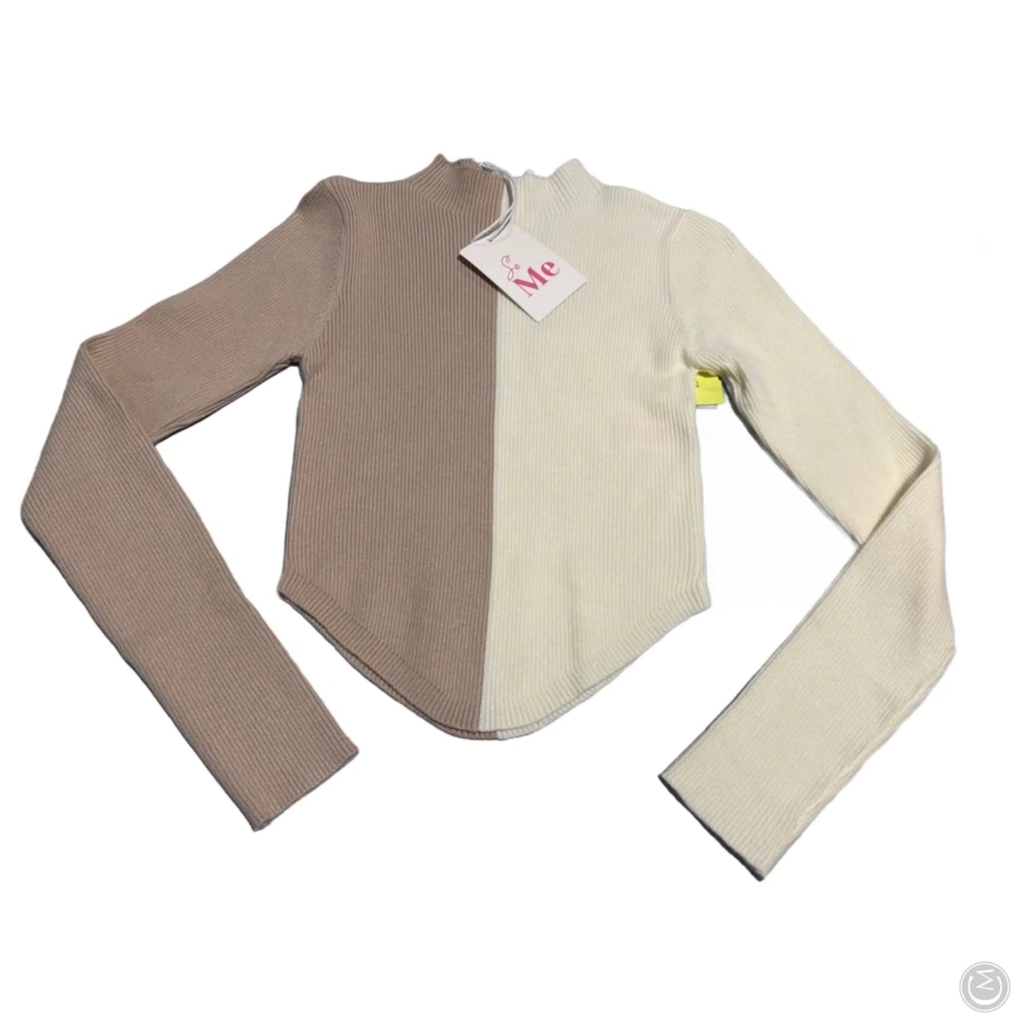 Sweater By Cme In Cream & Tan, Size: S