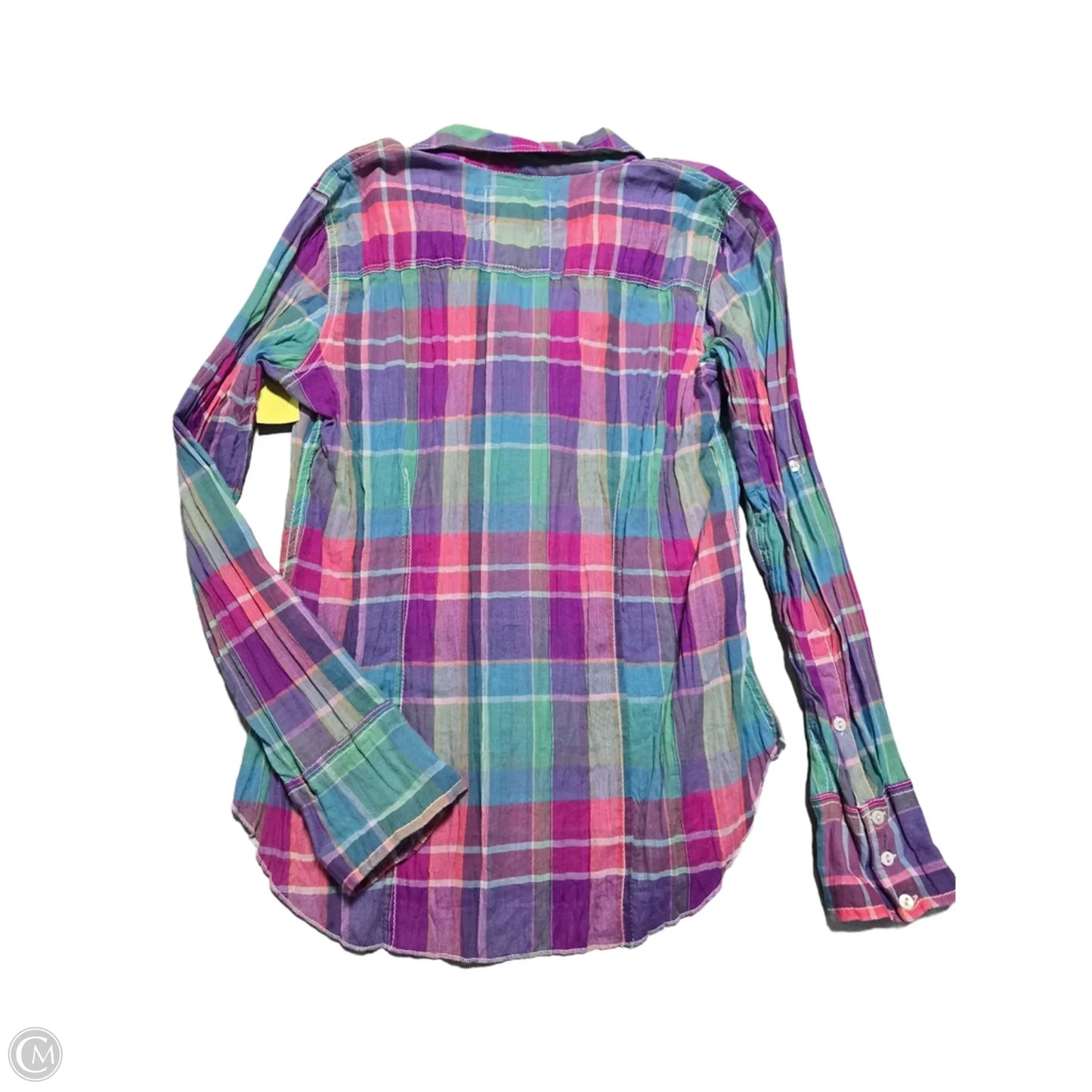 Top Long Sleeve By Cmc In Plaid Pattern, Size: M