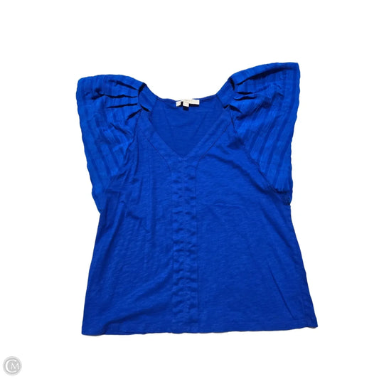 Top Short Sleeve By Loft In Blue, Size: L