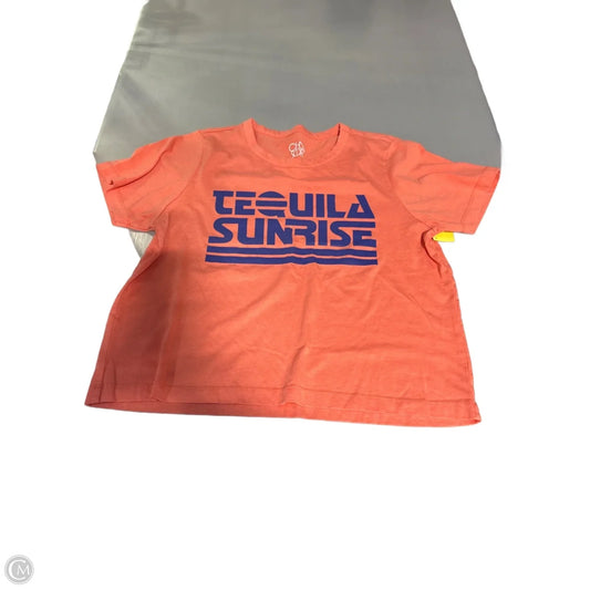 Top Short Sleeve Basic By Cme In Orange, Size: L