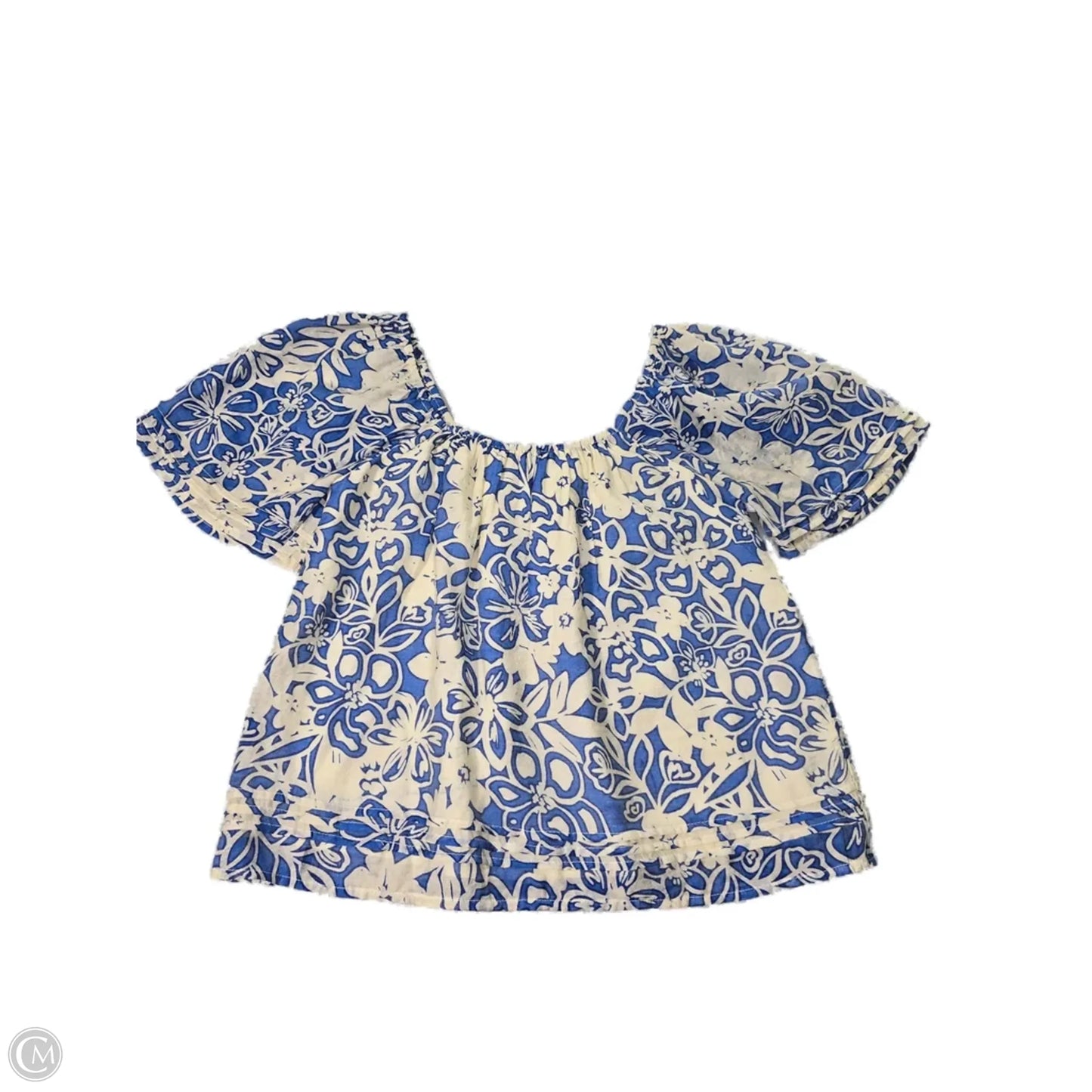 Top Short Sleeve By Greylin In Blue & Cream, Size: Xs