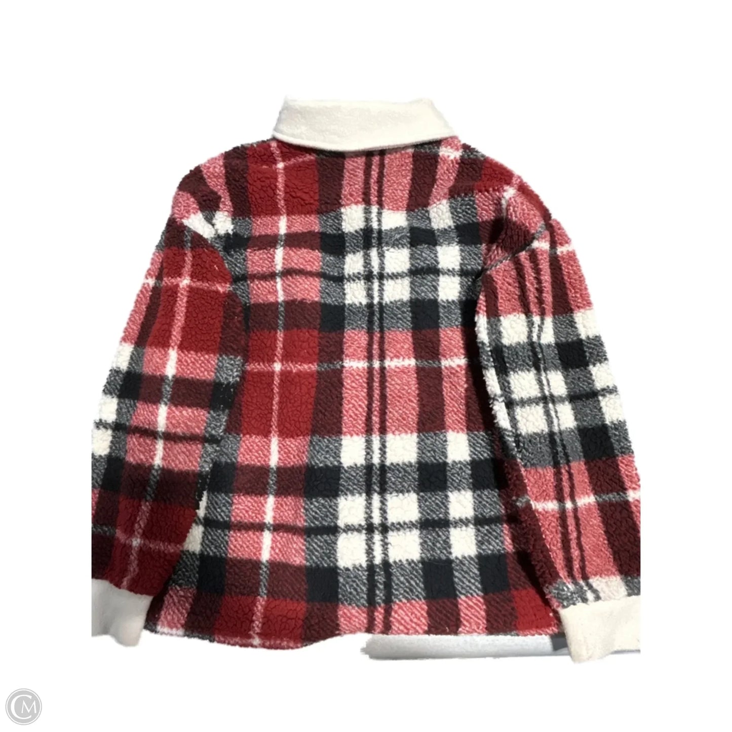 Jacket Shirt By Pink Rose In Plaid Pattern, Size: M