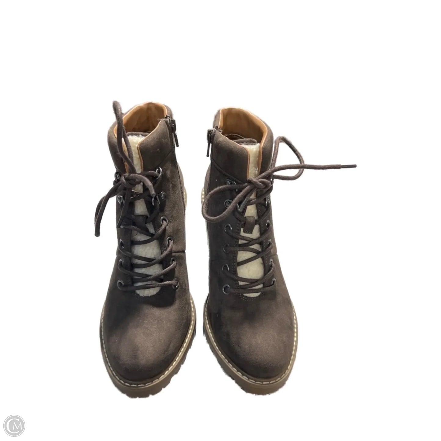 Boots Ankle Heels By Cme In Brown, Size: 7.5