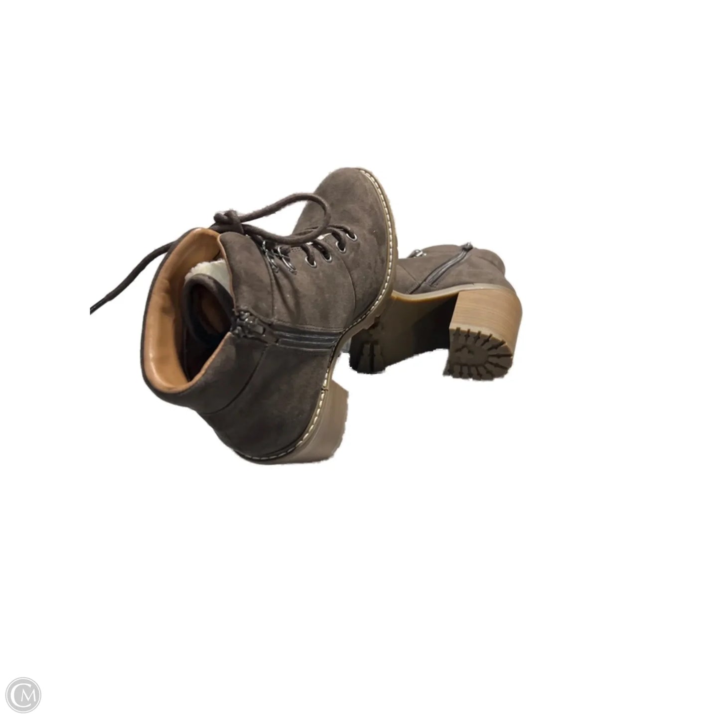 Boots Ankle Heels By Cme In Brown, Size: 7.5