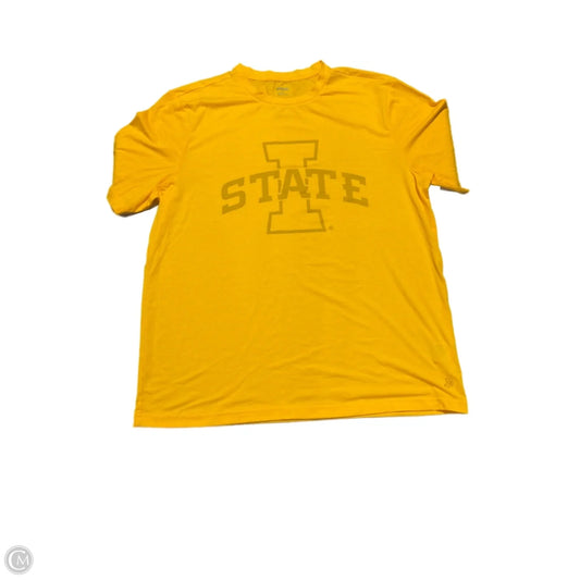 Top Short Sleeve By Cme In Yellow, Size: 2x