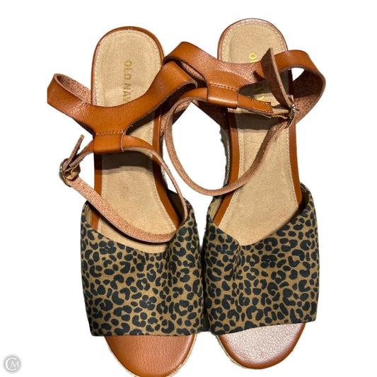 Shoes Heels Wedge By Old Navy In Animal Print, Size: 9.5