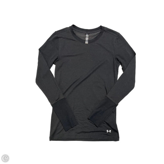 Athletic Top Long Sleeve Collar By Nike In Black, Size: S