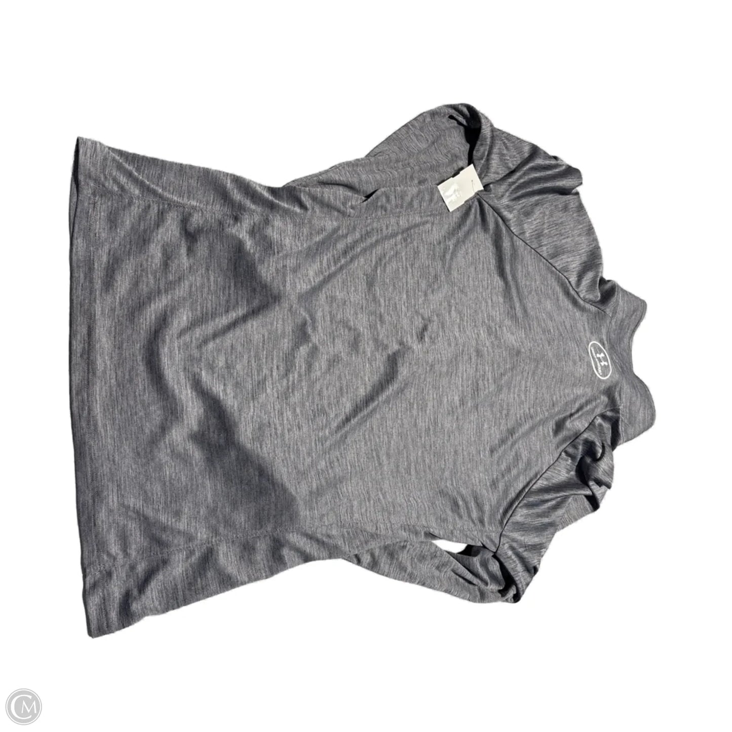 Athletic Top Long Sleeve Collar By Under Armour In Grey, Size: L
