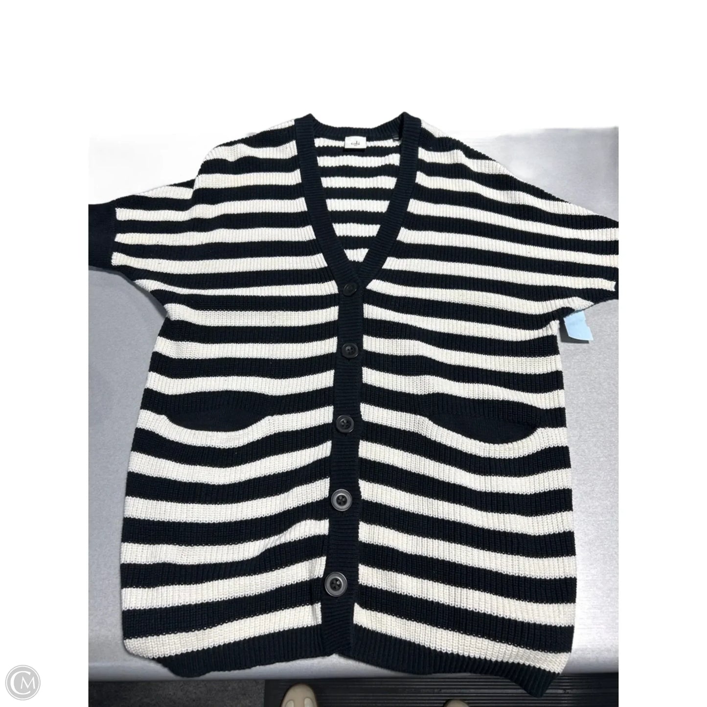 Sweater Cardigan By Cabi In Striped Pattern, Size: Xs