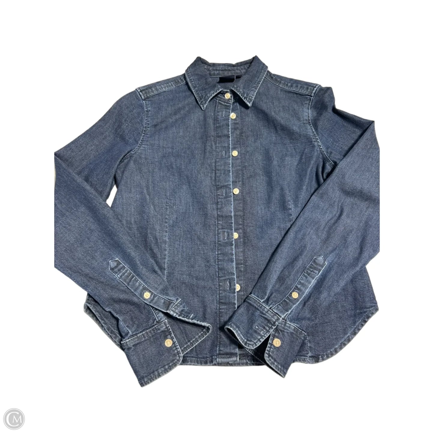 Top Long Sleeve By Gap In Blue Denim, Size: S