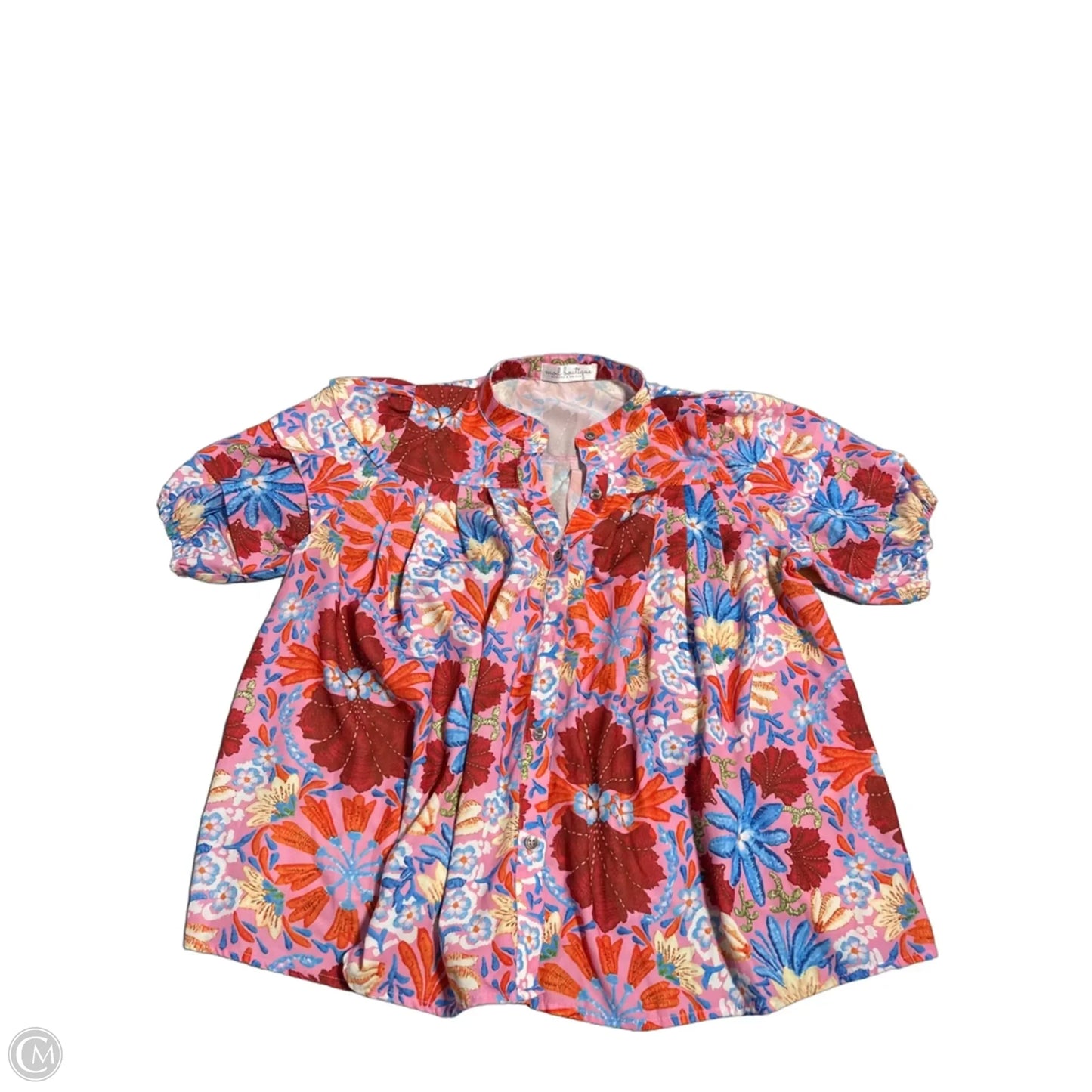 Top Short Sleeve By Cme In Floral Print, Size: S