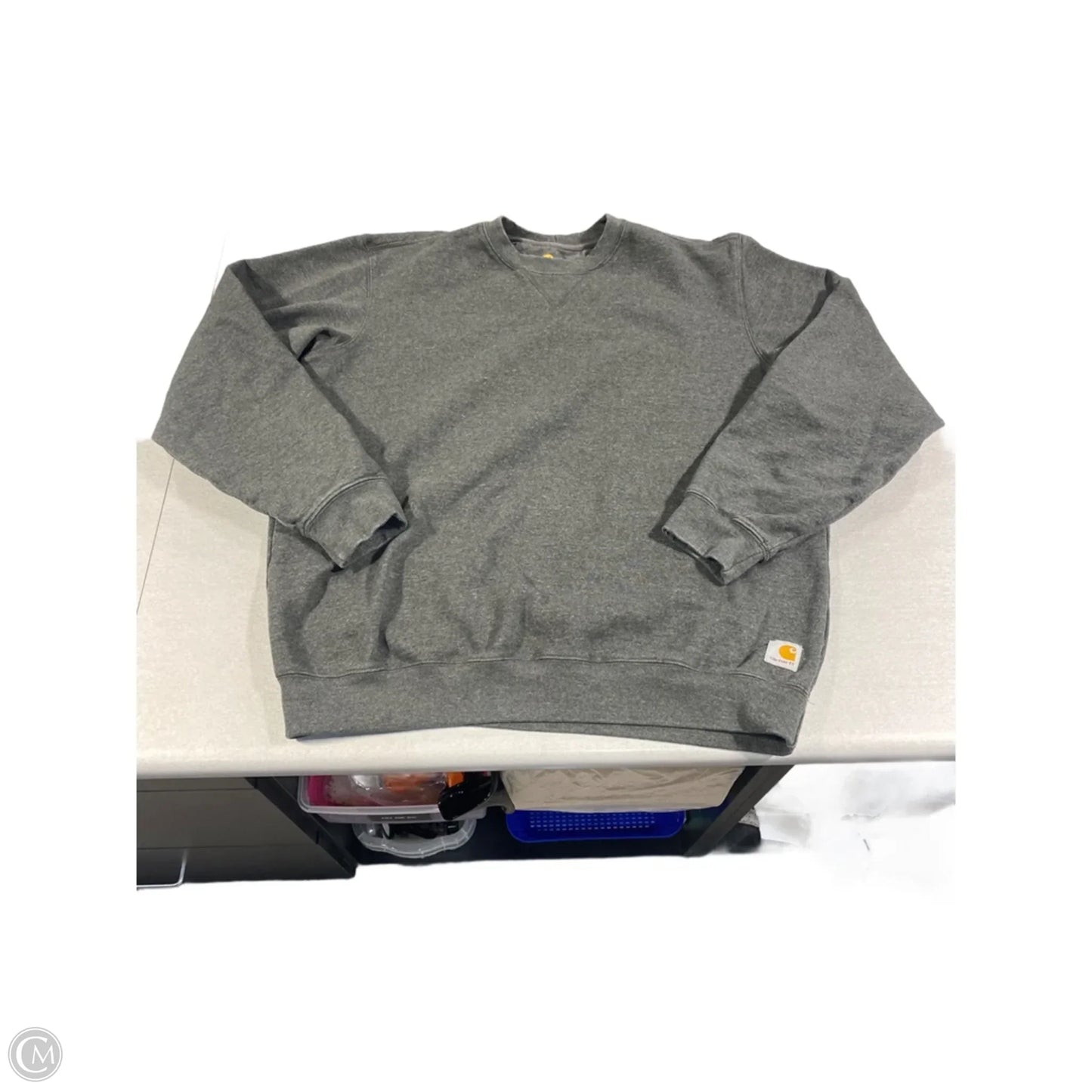 Sweatshirt Crewneck By Carhartt In Grey, Size: L