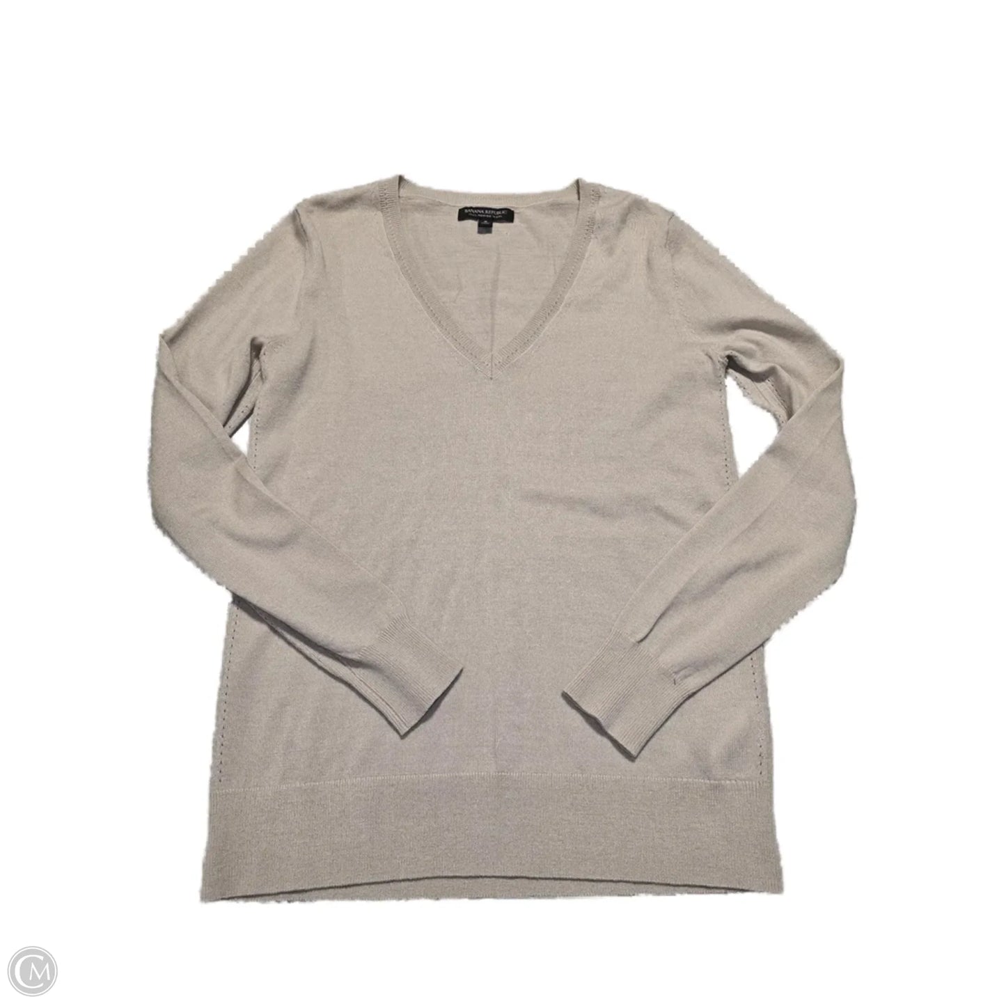 Top Long Sleeve By Banana Republic In Taupe, Size: S