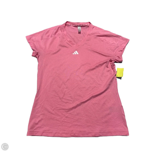 Athletic Top Short Sleeve By Adidas In Pink, Size: M