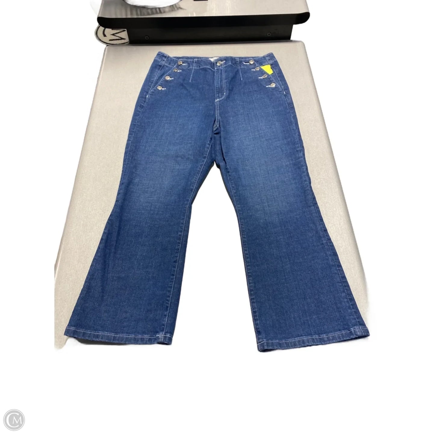 Jeans Straight By Loft In Blue Denim, Size: 14