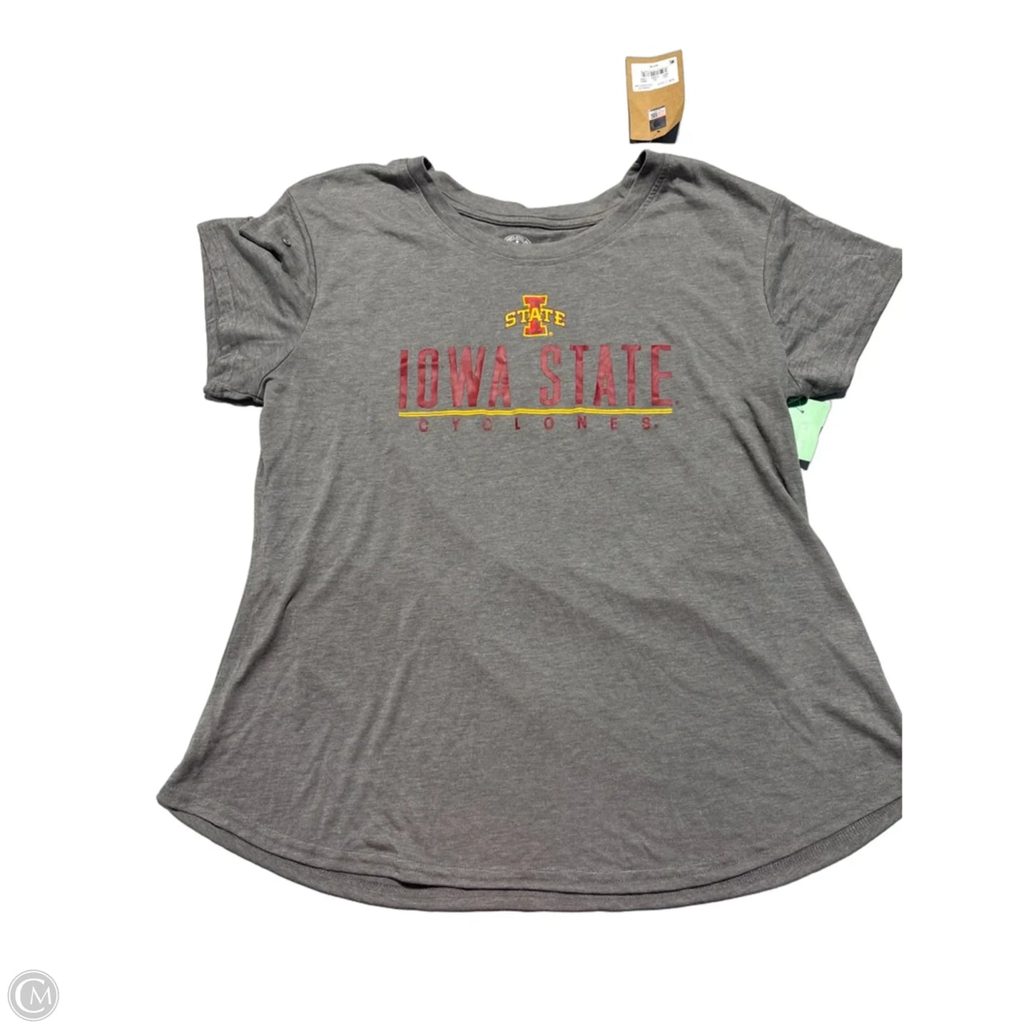 Top Short Sleeve By Cme In Grey, Size: L