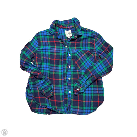 Top Long Sleeve By Aerie In Plaid Pattern, Size: Xs