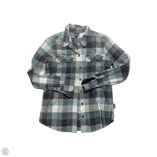 Top Long Sleeve By Patagonia In Plaid Pattern, Size: S