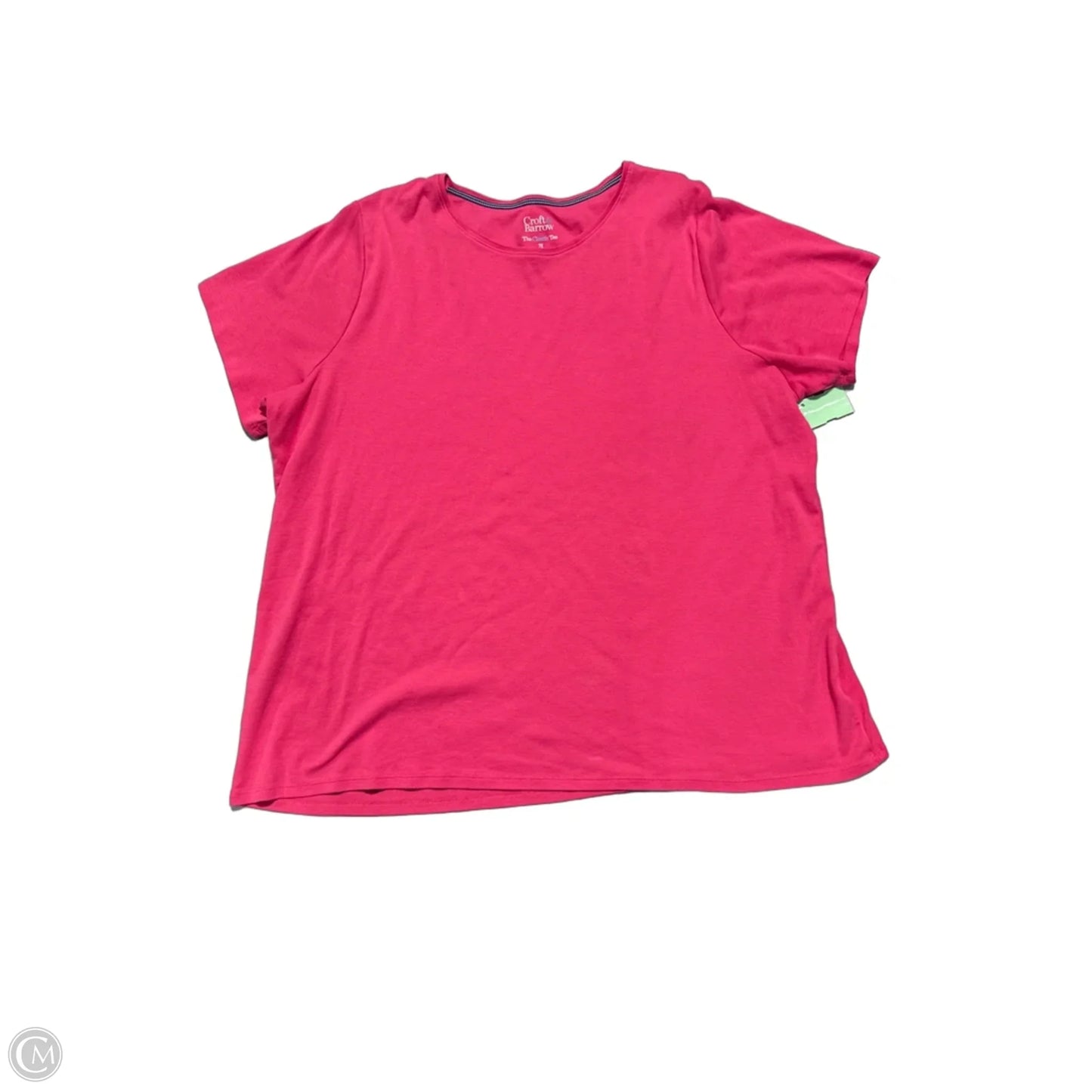 Top Short Sleeve Basic By Croft And Barrow In Pink, Size: 2x