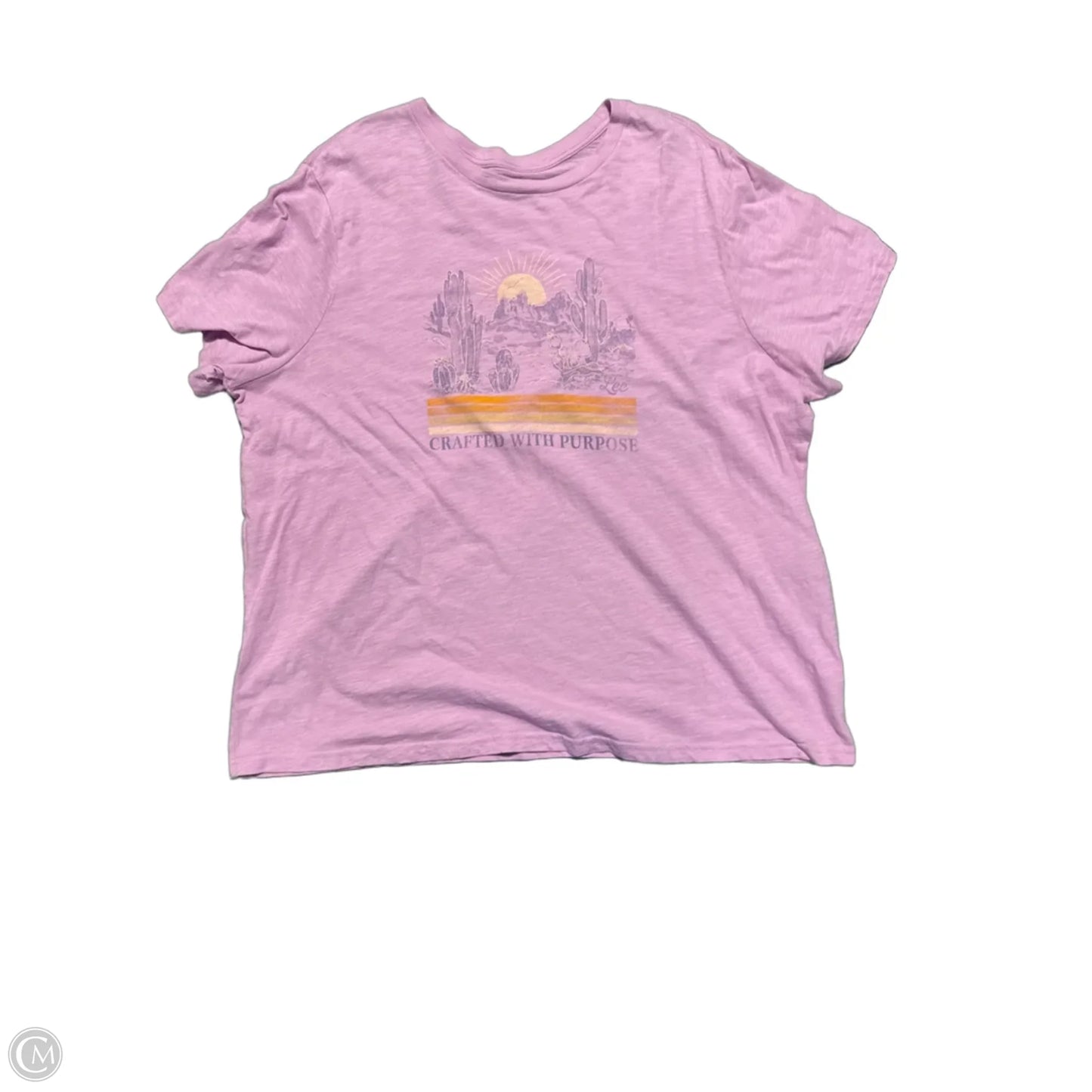 Top Short Sleeve By Lee In Pink, Size: Xxl