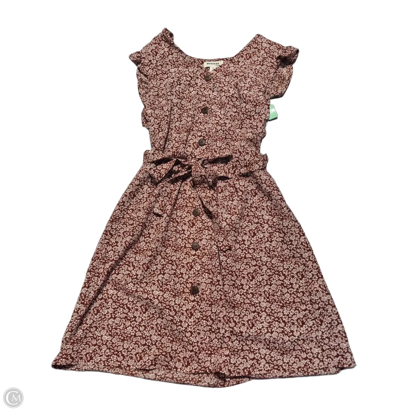 Dress Casual Short By Monteau In Orange & White, Size: S