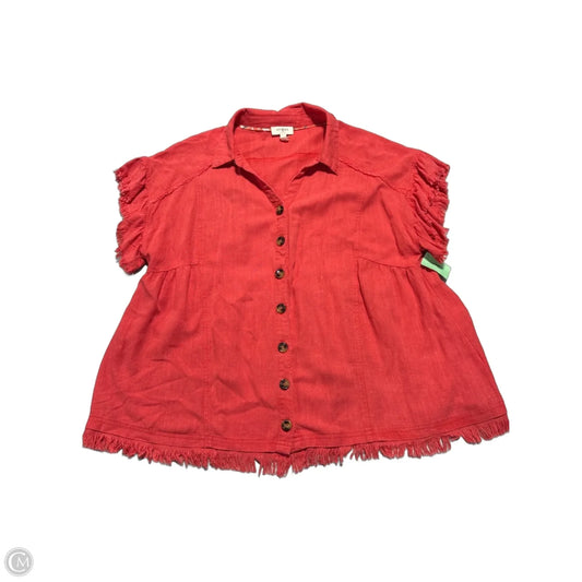 Top Short Sleeve By Umgee In Red, Size: L