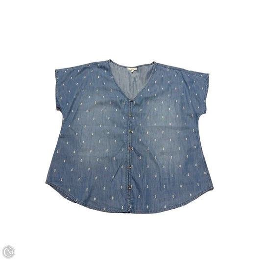 Top Short Sleeve By Maurices In Blue, Size: L