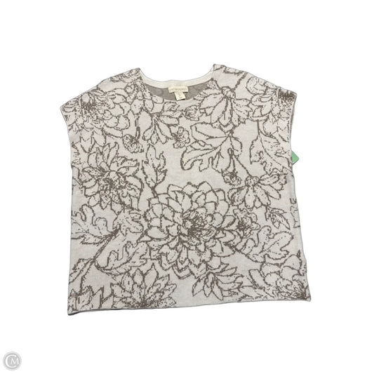 Top Short Sleeve By Cynthia Rowley In Brown & White, Size: L