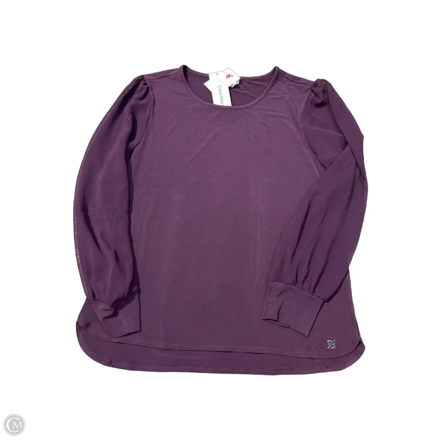 Top Long Sleeve By Calvin Klein In Purple, Size: M