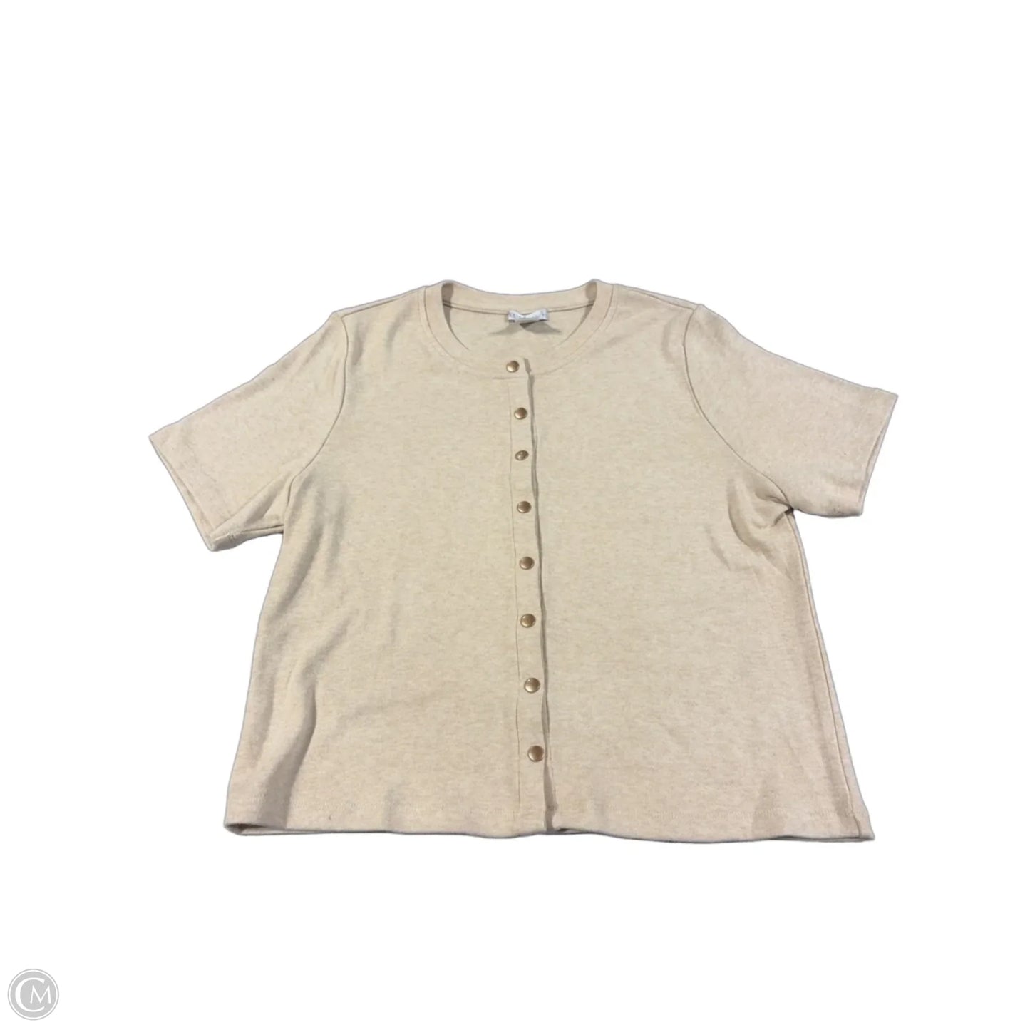 Top Short Sleeve By Design History In Tan, Size: L